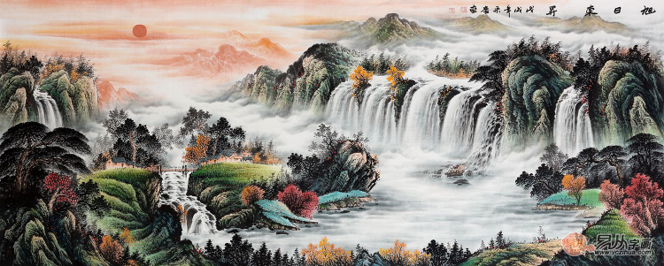 辦公室掛風(fēng)水畫(huà)裝飾，宋唐手繪國(guó)畫(huà)美麗雅致風(fēng)水順暢！