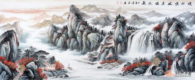 辦公室掛風(fēng)水畫(huà)裝飾，宋唐手繪國(guó)畫(huà)美麗雅致風(fēng)水順暢！