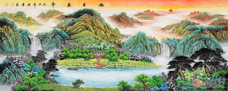 辦公室掛風(fēng)水畫(huà)裝飾，宋唐手繪國(guó)畫(huà)美麗雅致風(fēng)水順暢！