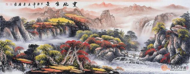 辦公室掛風(fēng)水畫(huà)裝飾，宋唐手繪國(guó)畫(huà)美麗雅致風(fēng)水順暢！