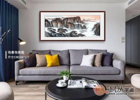 客廳靠山圖掛什么好？精品山水國畫裝飾客廳大氣風水好！