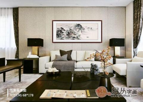 客廳靠山圖掛什么好？精品山水國畫裝飾客廳大氣風水好！