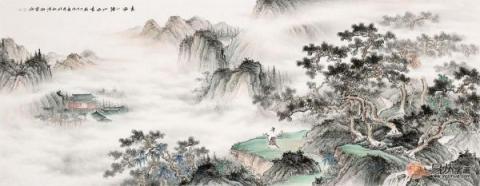 客廳靠山圖掛什么好？精品山水國畫裝飾客廳大氣風水好！