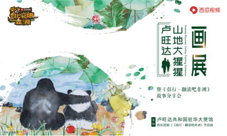 盧旺達大使館聯合侶行、西瓜視頻舉辦“盧旺達山地大猩猩畫展”