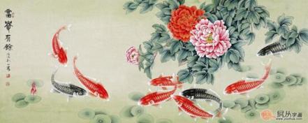 客廳掛什么畫招財(cái) 易從網(wǎng)力薦風(fēng)水畫九魚圖
