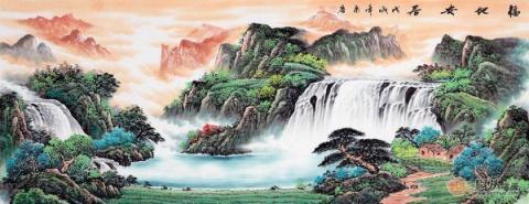 客廳裝飾掛什么畫？山水國畫裝飾旺財好運來！