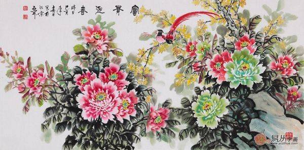 客廳橫幅掛畫推薦，這幾幅名家精品花鳥畫值得擁有