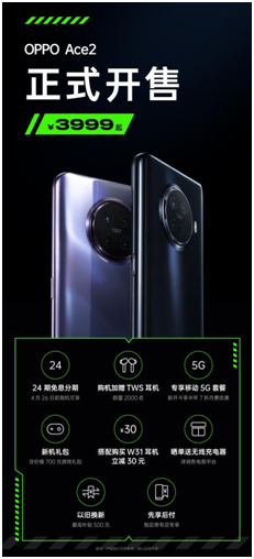 OPPO Ace2 4月20日開(kāi)售，299元W31耳機(jī)等你來(lái)拿