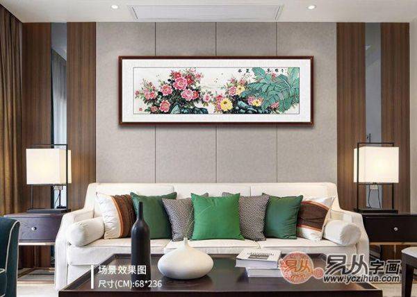 沙發(fā)背景墻適合掛的畫，名家手繪花鳥畫提升客廳逼格妥妥的