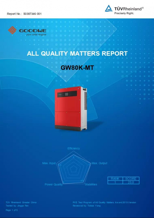 商用光伏大功率光伏逆變器80kW第一！固德威連續(xù)5年拿下唯一儲(chǔ)能系統(tǒng)優(yōu)勝獎(jiǎng)！