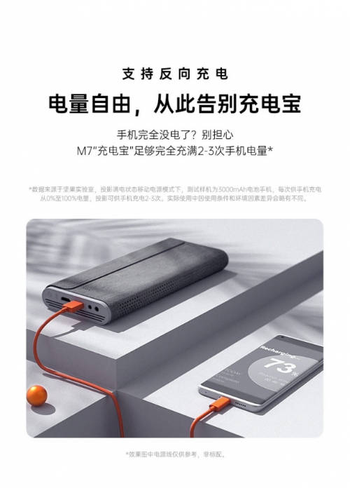 有可以隨身攜帶、不用插電的投影儀嗎?便攜快充的堅果M7來了!