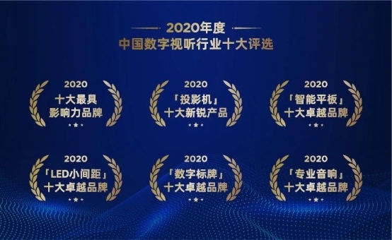 見證實(shí)力，希沃云班牌榮獲2020年度十大卓越品牌數(shù)字標(biāo)牌!