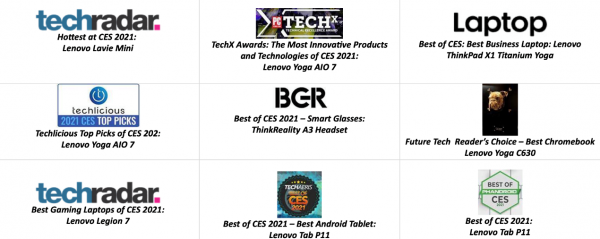 CES 2021橫掃38項(xiàng)全球頂級(jí)媒體大獎(jiǎng)！聯(lián)想ThinkPad與ThinkBook 扛起PC行業(yè)實(shí)力大旗