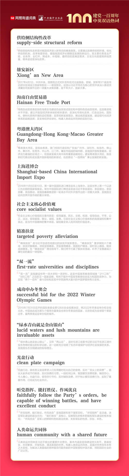 建黨100周年雙語熱詞首發(fā)，大學(xué)生必看！