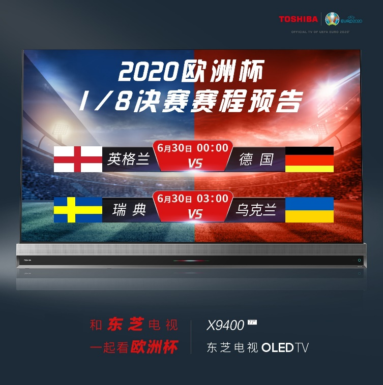 東芝電視歐洲杯預(yù)報(bào)：1/8決賽今夜落幕，英德大戰(zhàn)箭在弦上