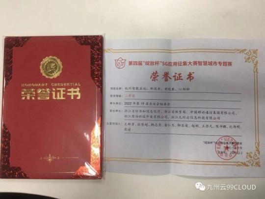 喜報(bào)！九州云獲第四屆“綻放杯”5G應(yīng)用征集大賽智慧城市專題賽二等獎(jiǎng)