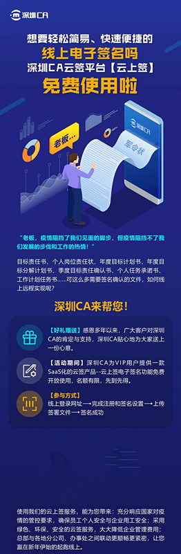 想要輕松簡易、快速便捷的線上電子簽名嗎 ---深圳CA云簽平臺【云上簽】免費使用啦