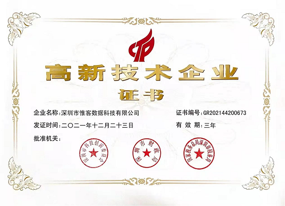 惟客數(shù)據(jù)榮獲國家高新技術企業(yè)認定 聚焦數(shù)字化客戶經(jīng)營