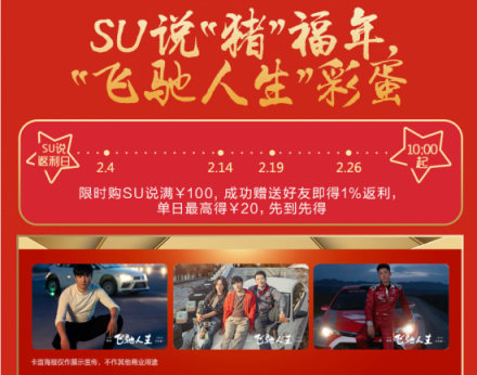 SU說“豬”福年!蘇寧卡攜手《飛馳人生》送電影票