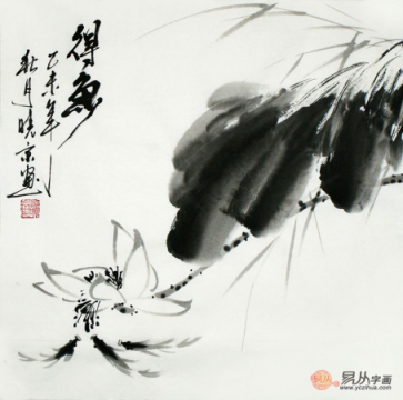 文雅的書房裝飾掛畫，精品水墨寫意花鳥畫作品