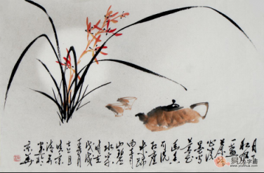 文雅的書房裝飾掛畫，精品水墨寫意花鳥畫作品