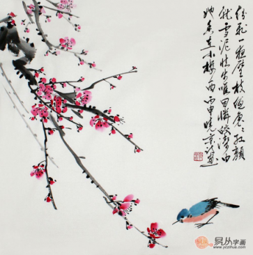 文雅的書房裝飾掛畫，精品水墨寫意花鳥畫作品