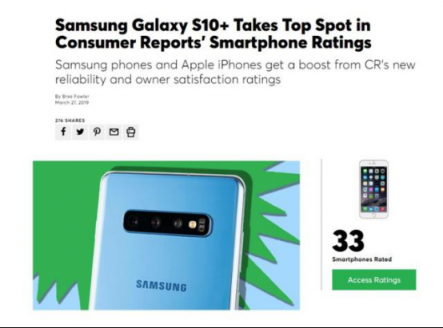 真實(shí)力！三星Galaxy S10+力壓華為P30 Pro獲多項(xiàng)測(cè)評(píng)第一