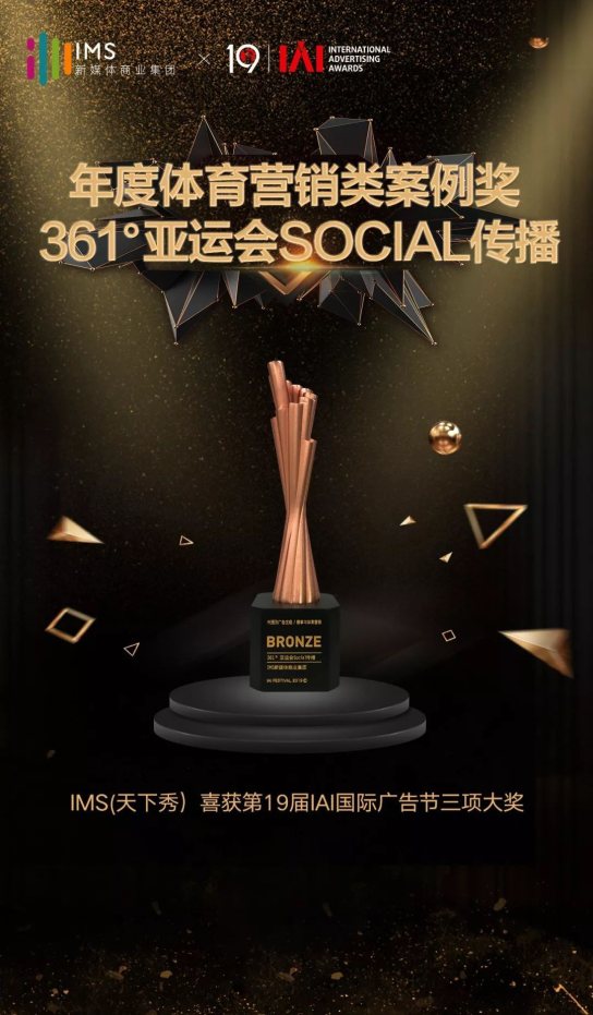 IMS（天下秀）新媒體商業(yè)集團獲IAI國際廣告獎三項大獎