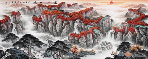 畫家宋唐《萬山紅遍》賞析：生意旺、事業(yè)順、招財聚寶
