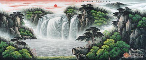客廳里掛什么字畫(huà)好，名家手繪山水畫(huà)讓家里沒(méi)出新高度