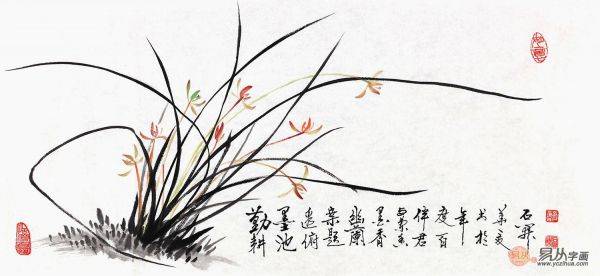 梅蘭竹菊的君子品質，名家石開梅蘭竹菊四君子國畫作品欣賞