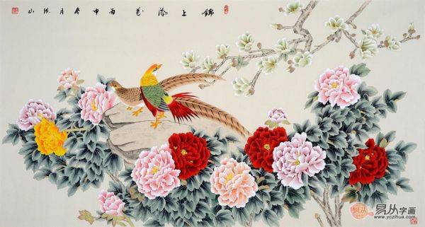 客廳掛什么字畫最合適？好寓意花鳥畫，家中必備