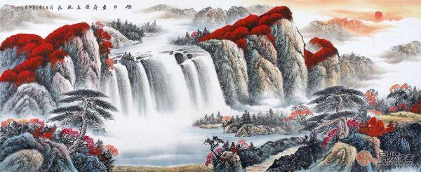 客廳沙發(fā)背景墻掛什么畫好，手繪山水當(dāng)顏值與風(fēng)水的完美結(jié)合