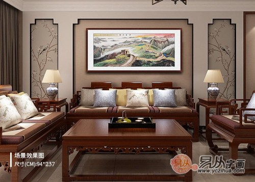 客廳沙發(fā)背景墻掛什么畫好？名家山水畫有品位更有韻味