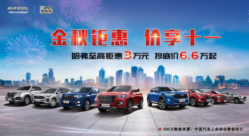至高優(yōu)惠2萬(wàn)！全新哈弗H6鉑金版吹響十月購(gòu)車(chē)號(hào)角