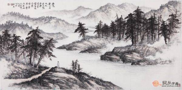 有時(shí)，一人獨(dú)坐也非寂寞，靜坐品賞吳大愷寫意山水