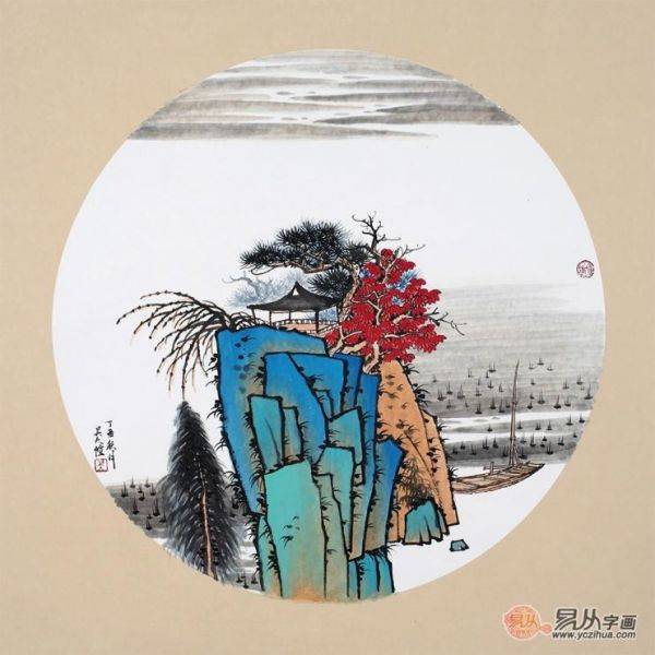 有時(shí)，一人獨(dú)坐也非寂寞，靜坐品賞吳大愷寫意山水