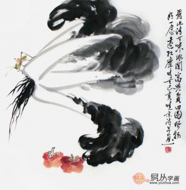 什么畫掛在玄關(guān)寓意好？掛鄭曉京白菜國畫 擁有好風(fēng)水的家