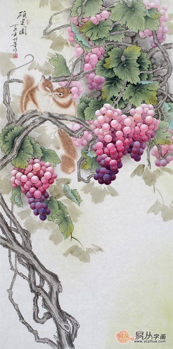 進(jìn)門玄關(guān)裝飾畫掛什么好，易從網(wǎng)力薦的這些豎幅花鳥畫最合適