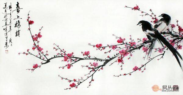 客廳適合掛什么字畫(huà)？鄭曉京手繪花鳥(niǎo)畫(huà) 典雅又大氣