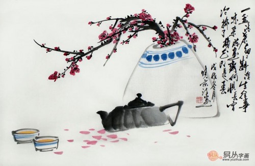 茶樓適合什么掛畫？古典古韻花鳥畫，賞畫品茶環(huán)境佳