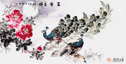 家里掛花鳥畫好嗎？丁珂手繪牡丹國畫，掛在家里好看又吉祥