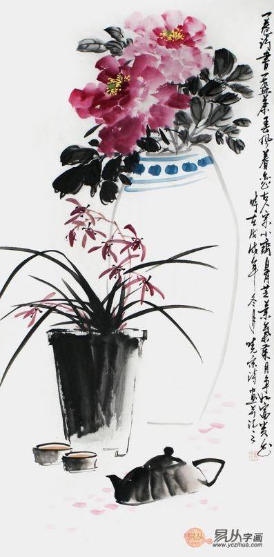 客廳沙發(fā)后掛什么畫？鄭曉京手繪吉祥花鳥畫，讓家溫暖吉祥