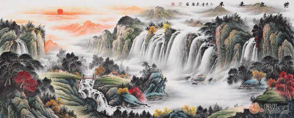 精挑細選的山水佳作掛在客廳品位十足