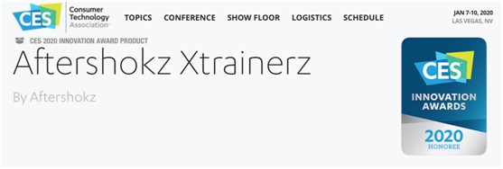 AfterShokz韶音Xtrainerz骨傳導耳機摘得CES 2020創(chuàng)新大獎