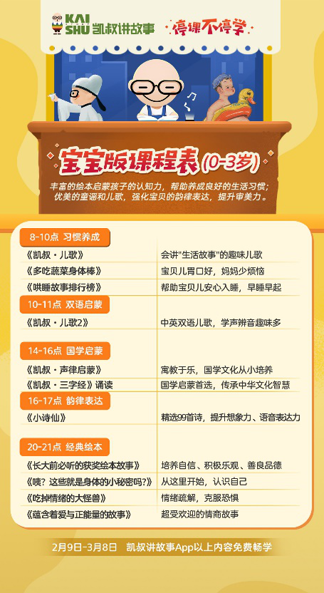 停課不停學(xué)，“凱叔講故事” 發(fā)起知識戰(zhàn)“疫”課程及故事免費